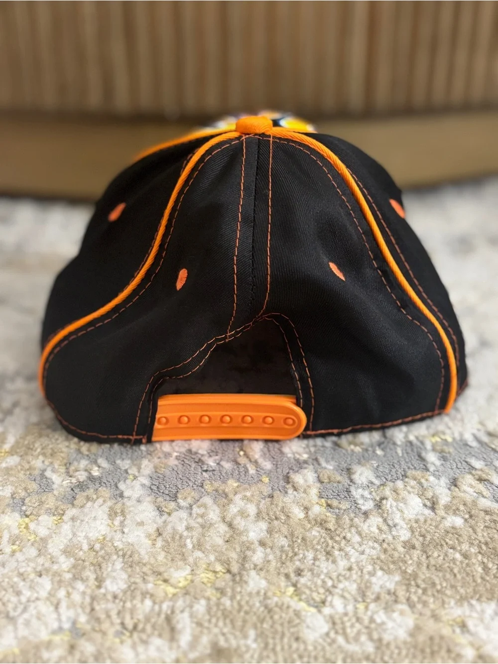 Monster Truck Throwdown Snapback Hat Cap Black Orange Sublimated Graphic OSFM